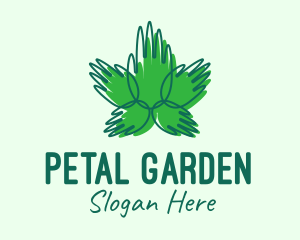 Green Cannabis Hands logo design