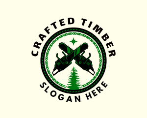 Chainsaw Woodwork Lumberjack logo design