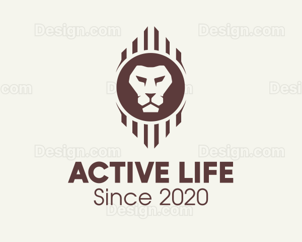 Brown Wild Lion Logo