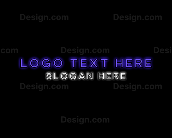 Neon Night Club Wordmark Logo