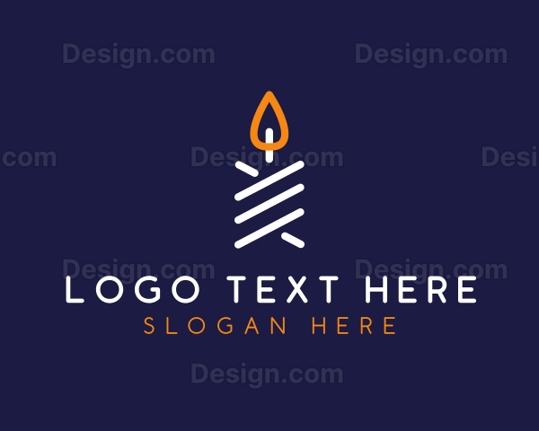 Minimalist Candle Candlelight Logo