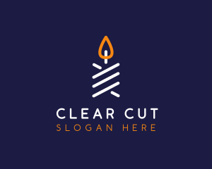 Minimalist Candle Candlelight logo design