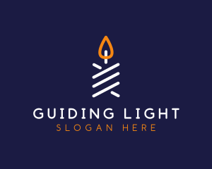 Minimalist Candle Candlelight logo design