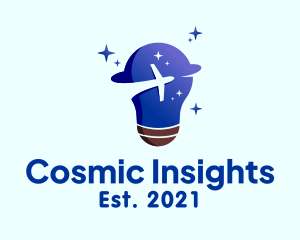 Cosmic Orbit Plane Bulb logo design