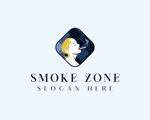 Cigarette Smoking Woman logo design