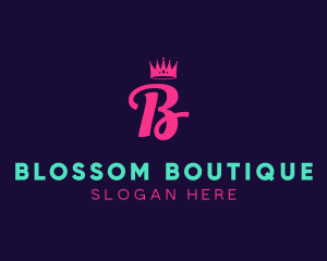 Feminine Crown Boutique logo design