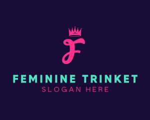 Feminine Crown Boutique logo design