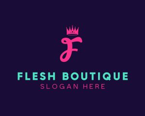 Feminine Crown Boutique logo design