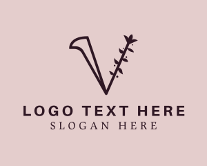 Flower Spa Letter V Logo