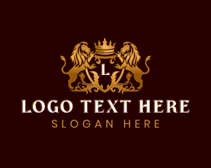 Elegant Lion Crown logo