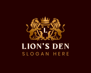 Elegant Lion Crown logo design