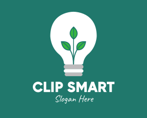 Eco Plant Light Bulb logo design