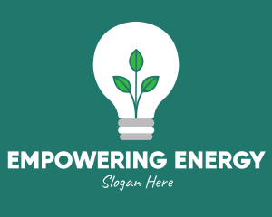 Eco Plant Light Bulb logo design