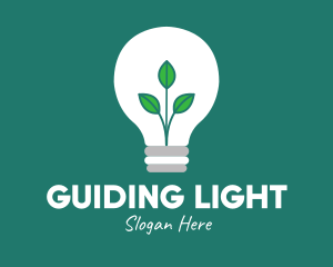 Eco Plant Light Bulb logo design