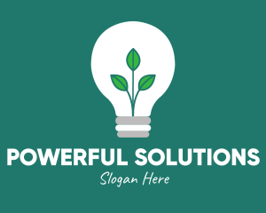 Eco Plant Light Bulb logo design