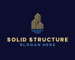 Skyscraper Building Structure logo design