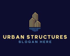 Skyscraper Building Structure logo design