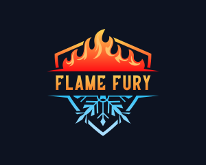 Thermal Snowflake Flame logo design