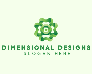 3D Clover Leaf  logo design