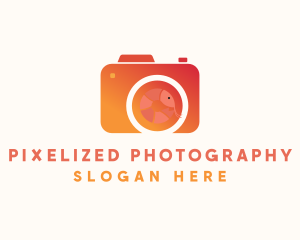 Orange Shrimp Camera logo design