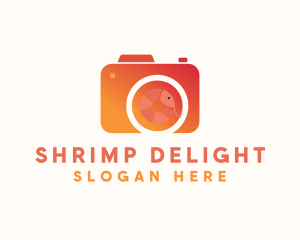 Orange Shrimp Camera logo design