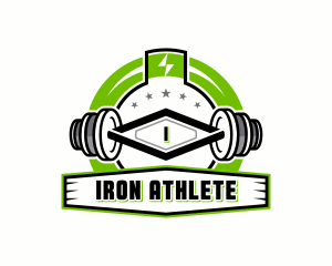 Gym Barbell Weights logo design