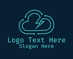 Minimalist Cloud Lightning logo