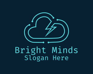 Minimalist Cloud Lightning logo