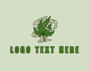 Smoking Marijuana Leaf logo