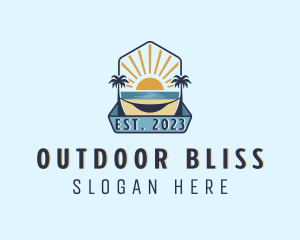 Sea Palm Tree Beach logo design