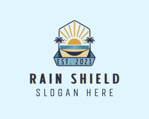 Sea Palm Tree Beach logo design