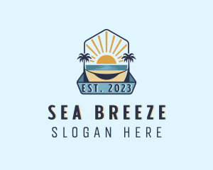 Sea Palm Tree Beach logo design