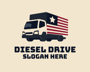 American Courier Truck logo design
