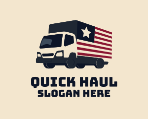 American Courier Truck logo design