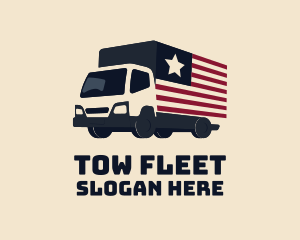 American Courier Truck logo design