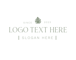 Minimalist Leaf Wordmark logo