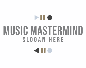 Music Button Wordmark logo design