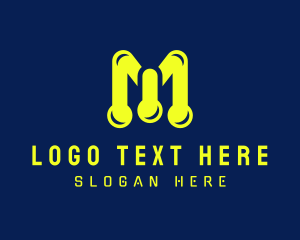 Neon Lab Letter M logo