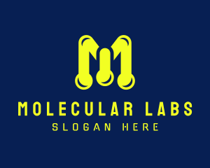 Neon Lab Letter M logo design