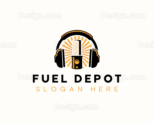 Recording Microphone Headset Logo