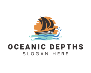 Ocean Boat Sailing  logo design