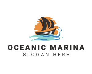 Ocean Boat Sailing  logo design