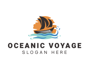 Ocean Boat Sailing  logo design