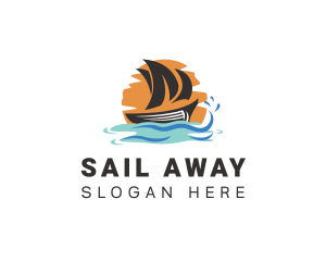 Ocean Boat Sailing  logo design