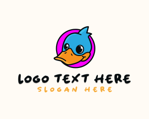 Cute Cartoon Duck Logo