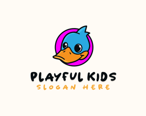 Cute Cartoon Duck logo design