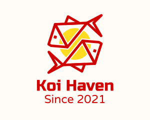 Minimalist Koi Fish logo design