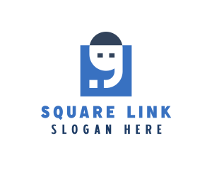 Blue Square Apostrophe logo design