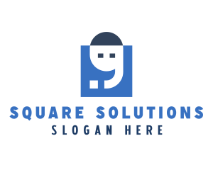 Blue Square Apostrophe logo design