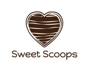 Sweet Chocolate Heart logo design